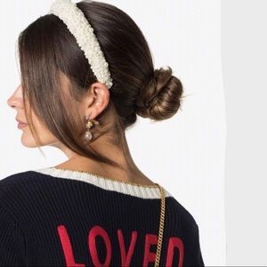 Bespoke hand stitched rainbow iridescent headpiece